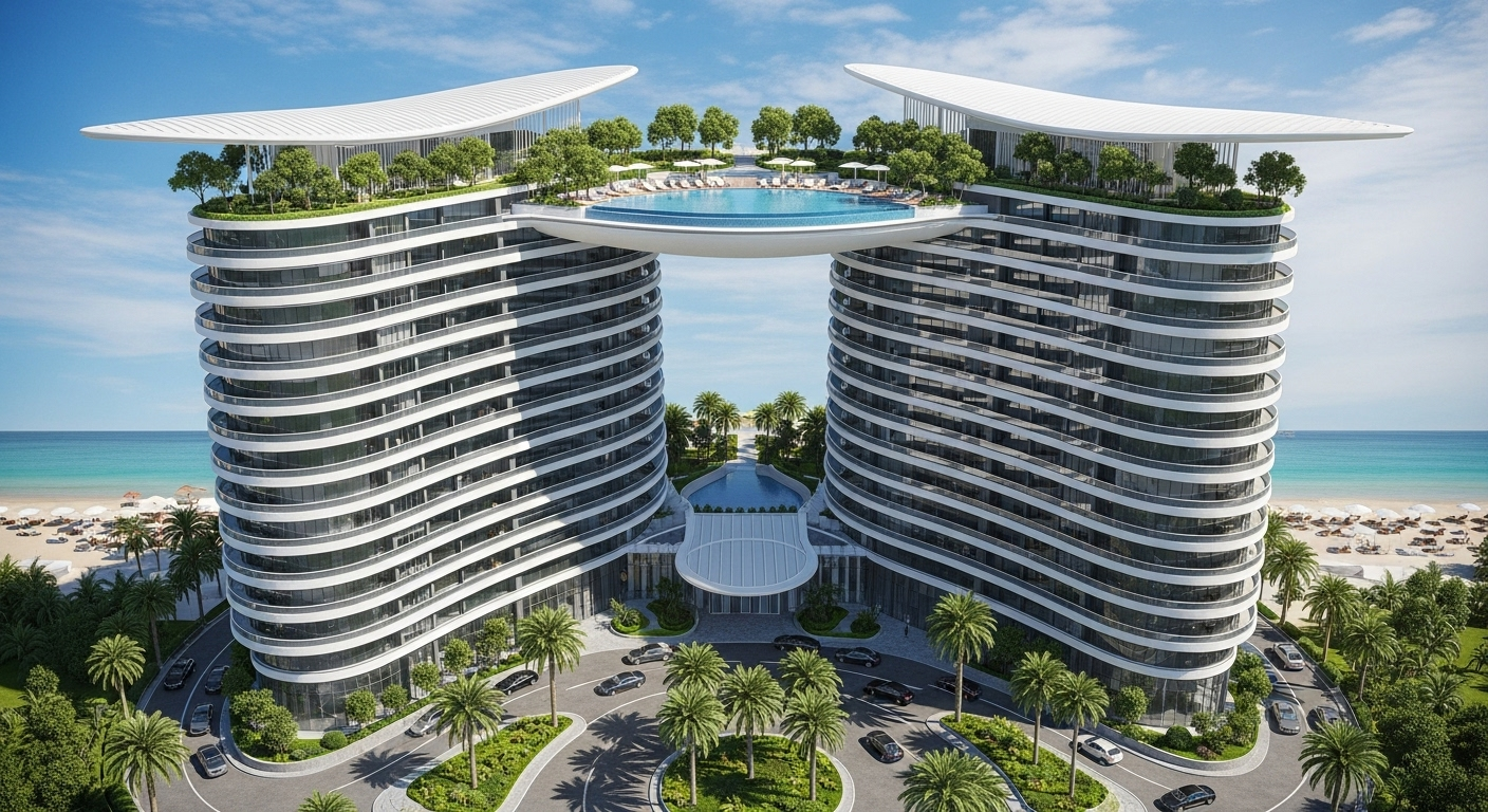 Luxurious Pushpo Homes condominium in Aftabnagar, Dhaka featuring modern architecture, spacious flats, and premium lifestyle amenities.